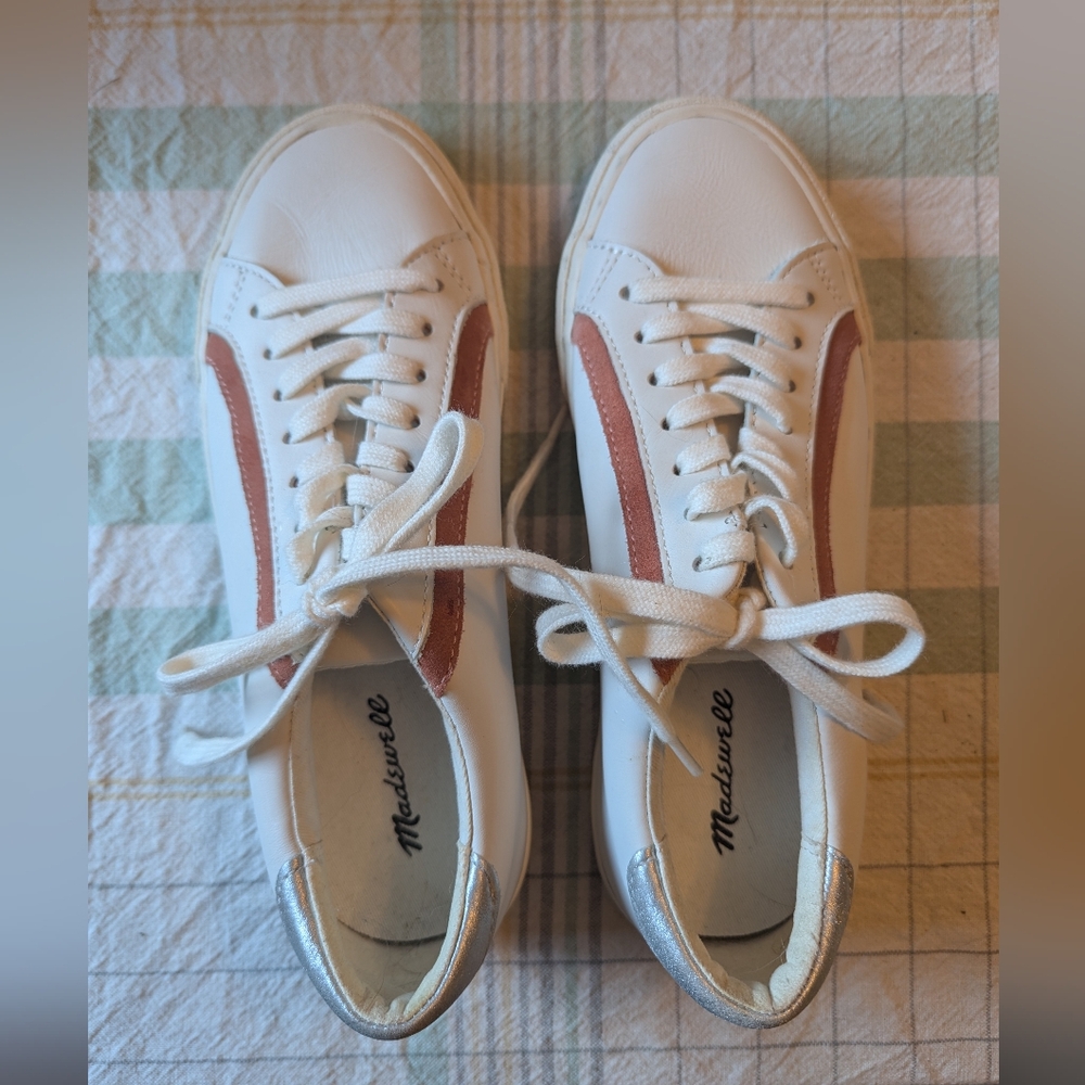 Madewell White and Rose Sneakers